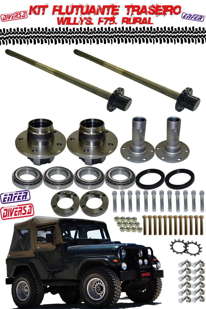 KIT FLUTUANTE EIXO TRASEIRO JEEP WILLYS 30 ESTRIAS